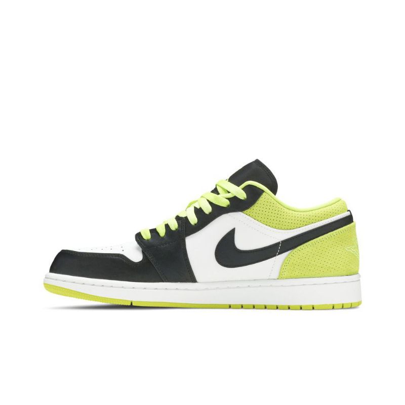 Air Jordan 1 Matalat Mustat Vihreät Valkoiset Miesten Kengät