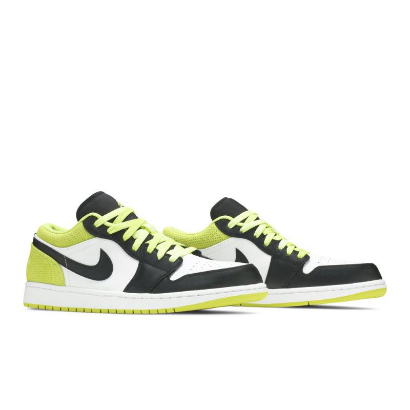 Air Jordan 1 Matalat Mustat Vihreät Valkoiset Miesten Kengät