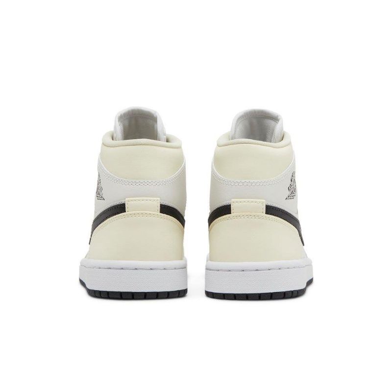 Air Jordan 1 Mid Beige Mustavalkoiset Naisten Kengät