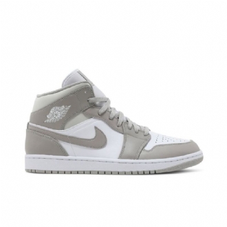 Air Jordan 1 Mid Harmaa Valkoinen Miesten Kengät