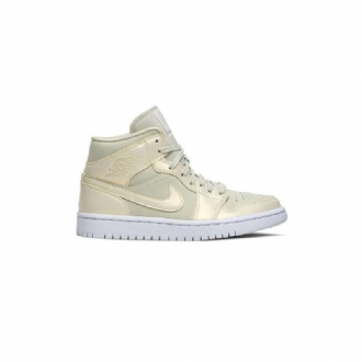 Air Jordan 1 Mid Keltainen Valkoinen Naisten Kengät