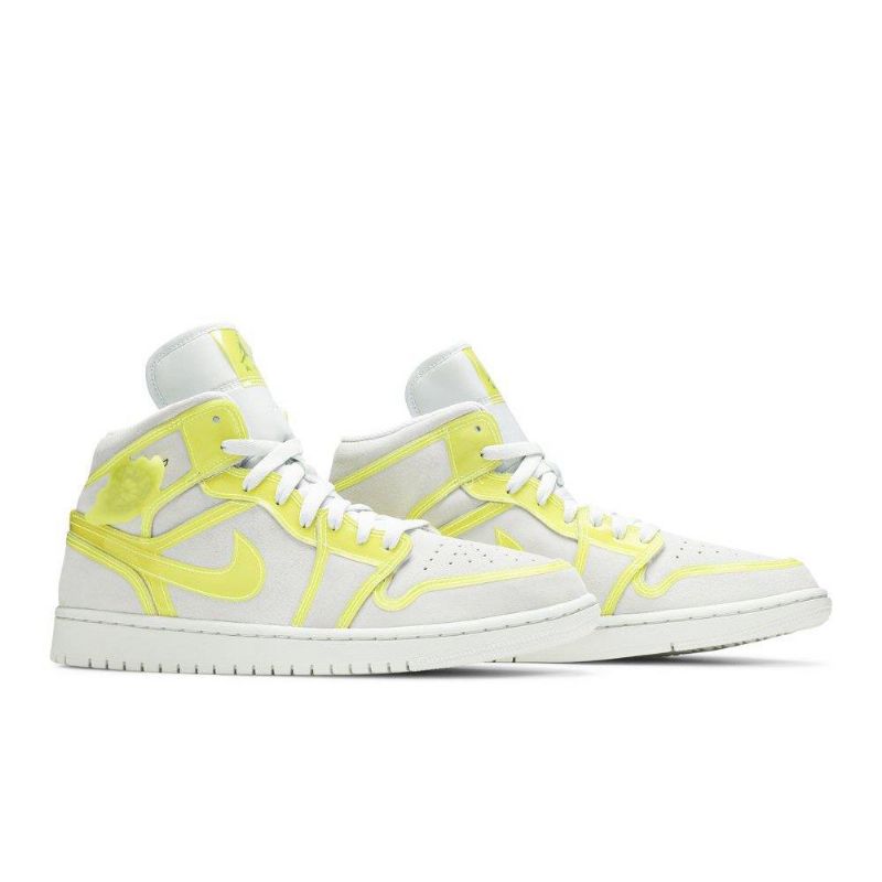 Air Jordan 1 Mid Lx Valkoinen Keltainen Naisten Kengät