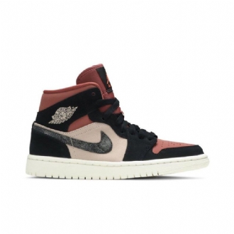 Air Jordan 1 Mid Musta Bordeaux Beige Naisten Kengät