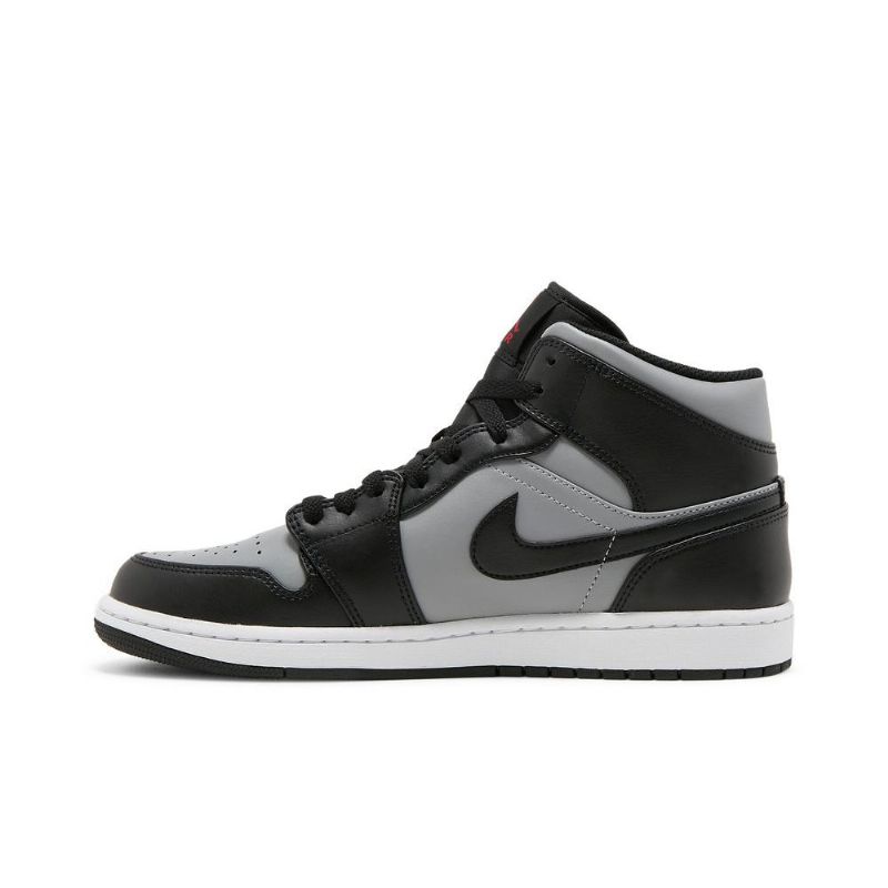 Air Jordan 1 Mid Musta Harmaa Punainen Valkoinen Miesten Kengät