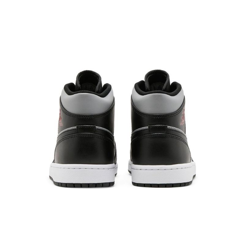 Air Jordan 1 Mid Musta Harmaa Punainen Valkoinen Miesten Kengät