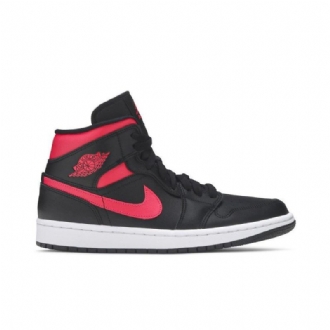 Air Jordan 1 Mid Musta Punainen Valkoinen Naisten Kengät