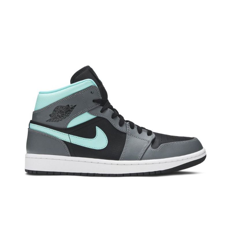 Air Jordan 1 Mid Musta Sininen Harmaa Miesten Kengät