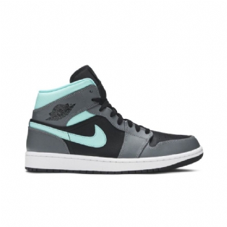 Air Jordan 1 Mid Musta Sininen Harmaa Miesten Kengät