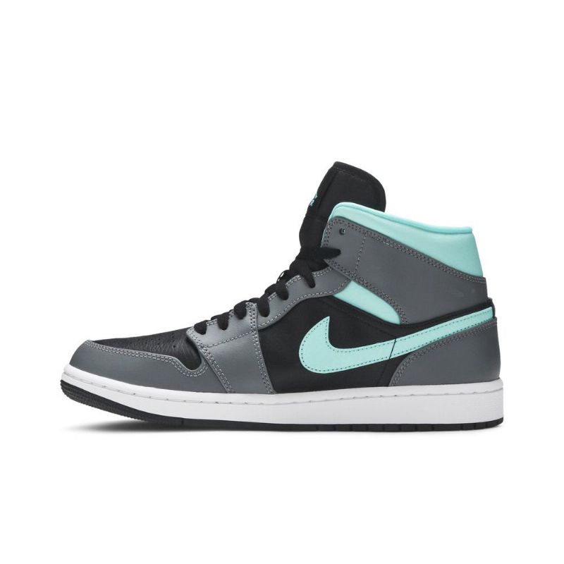 Air Jordan 1 Mid Musta Sininen Harmaa Miesten Kengät
