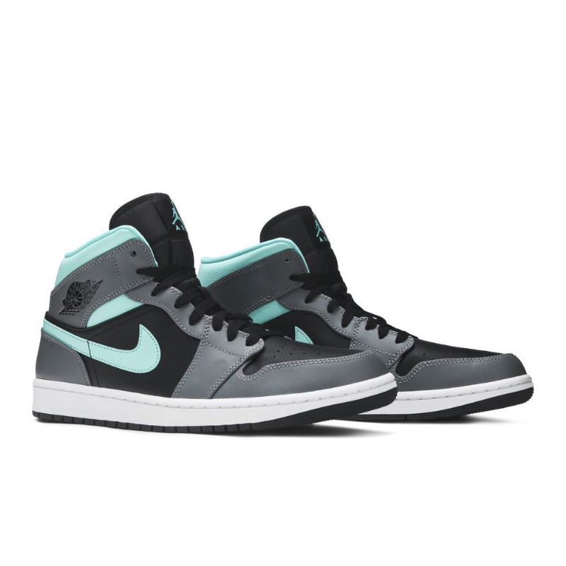 Air Jordan 1 Mid Musta Sininen Harmaa Miesten Kengät