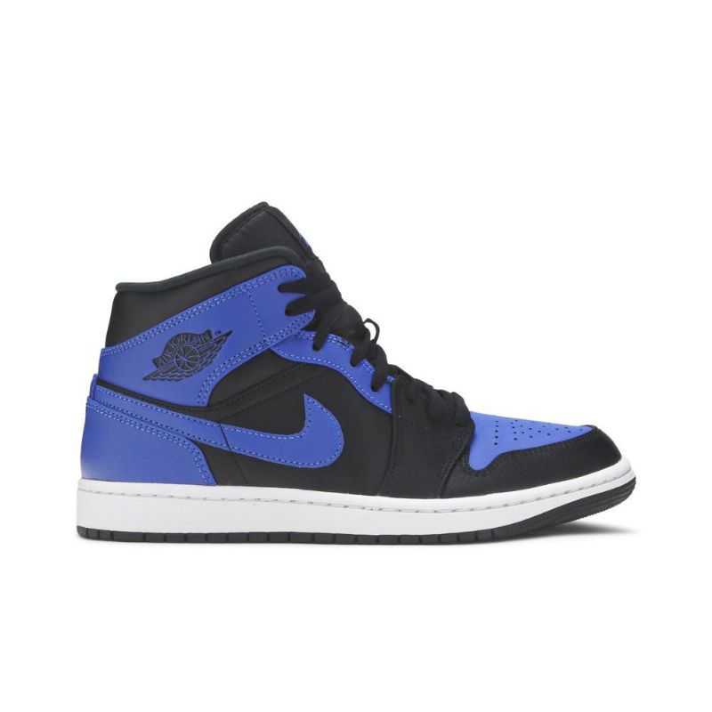 Air Jordan 1 Mid Musta Sininen Valkoinen Miesten Kengät