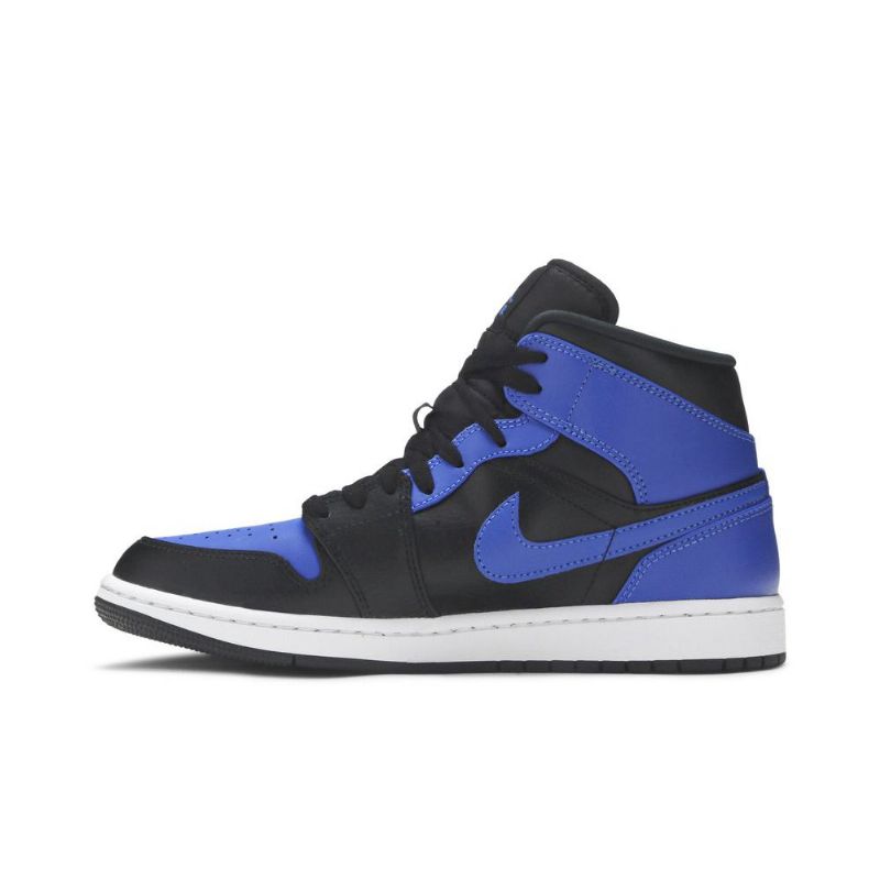 Air Jordan 1 Mid Musta Sininen Valkoinen Miesten Kengät
