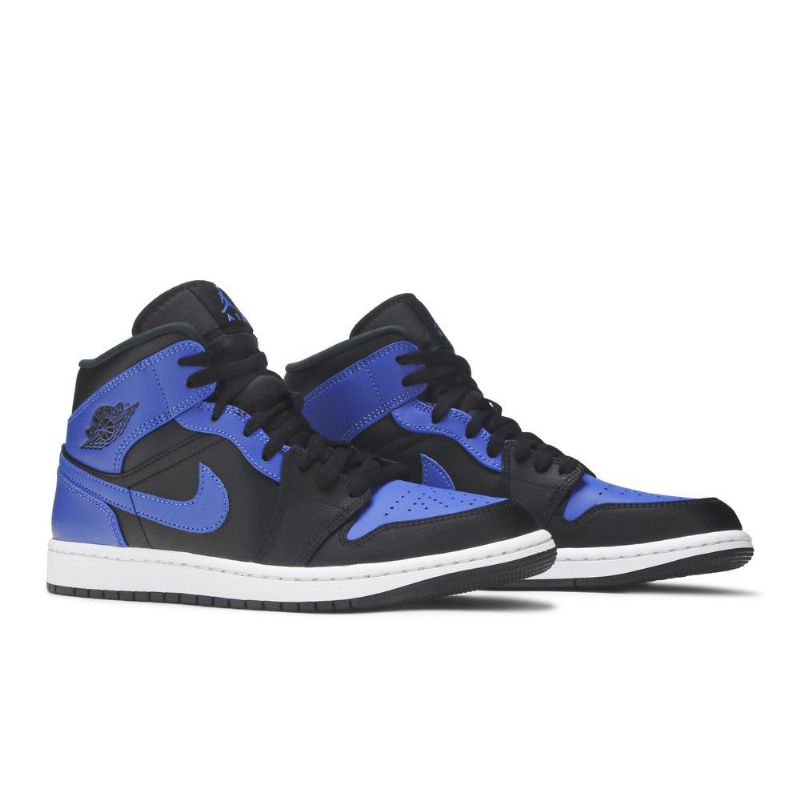 Air Jordan 1 Mid Musta Sininen Valkoinen Miesten Kengät