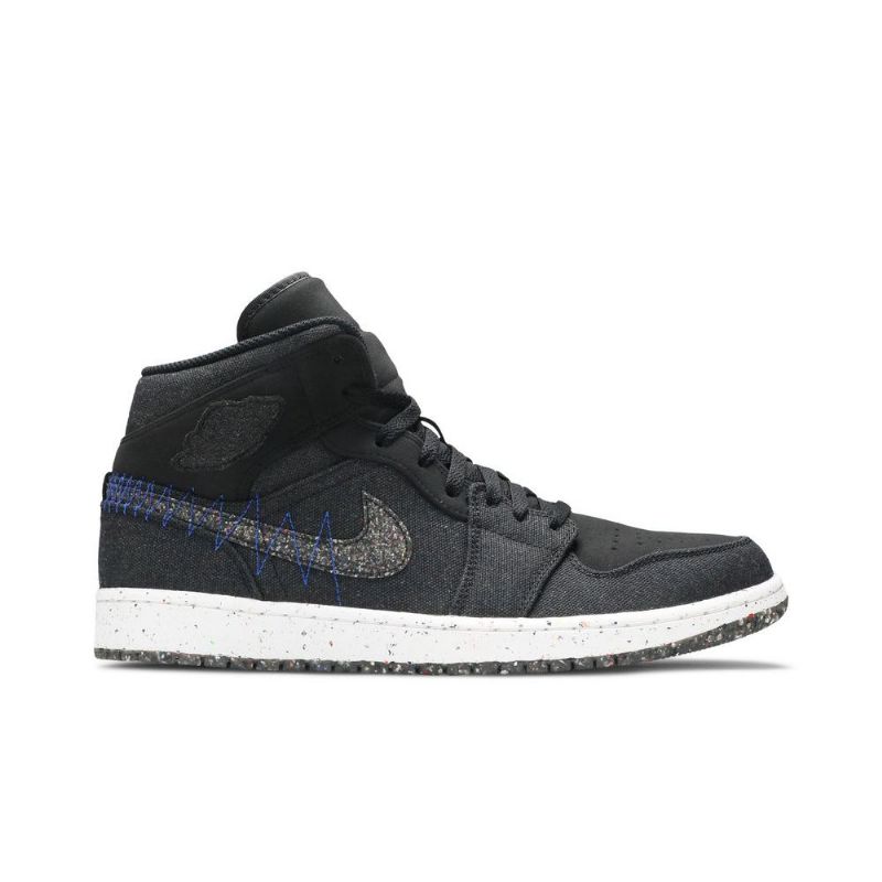 Air Jordan 1 Mid Musta Sininen Valkoinen Miesten Kengät
