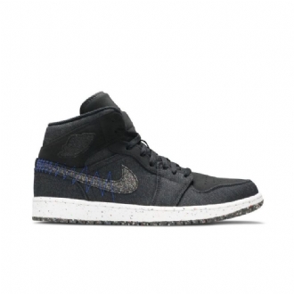 Air Jordan 1 Mid Musta Sininen Valkoinen Miesten Kengät