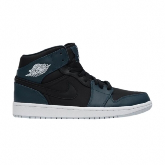 Air Jordan 1 Mid Musta Tummansininen Valkoinen Miesten Kengät