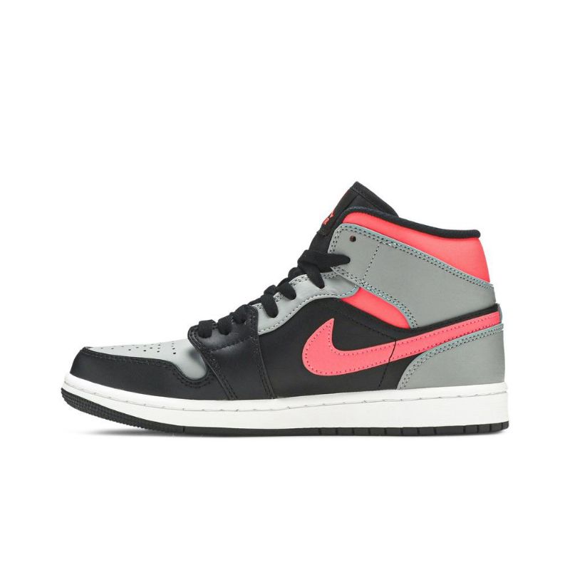Air Jordan 1 Mid Musta Vaaleanpunainen Valkoinen Miesten Kengät