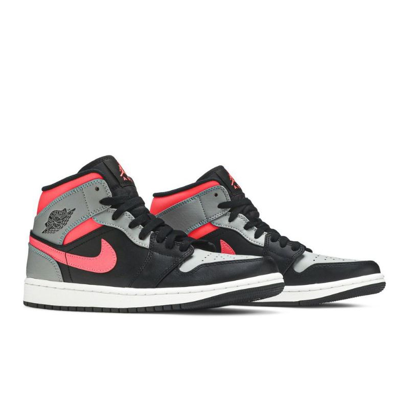 Air Jordan 1 Mid Musta Vaaleanpunainen Valkoinen Miesten Kengät