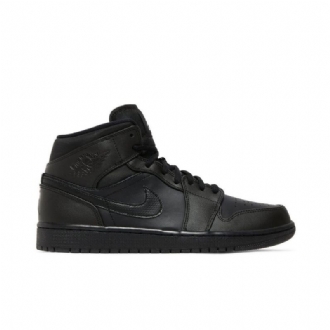 Air Jordan 1 Mid Musta Valkoinen Miesten Kengät
