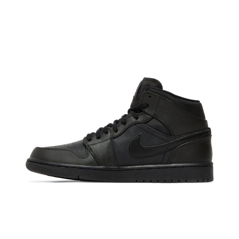 Air Jordan 1 Mid Musta Valkoinen Miesten Kengät
