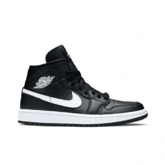 Air Jordan 1 Mid Musta Valkoinen Naisten Kengät