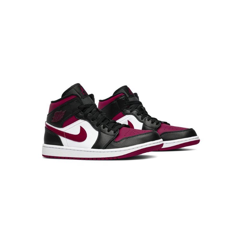 Air Jordan 1 Mid Musta Valkoinen Punainen Miesten Kengät