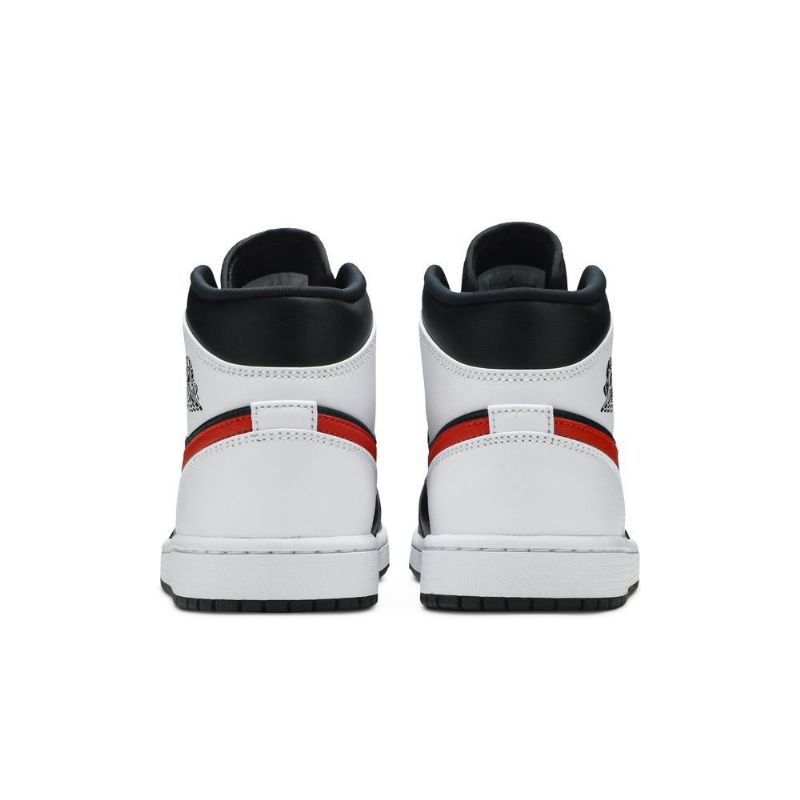 Air Jordan 1 Mid Musta Valkoinen Punainen Miesten Kengät