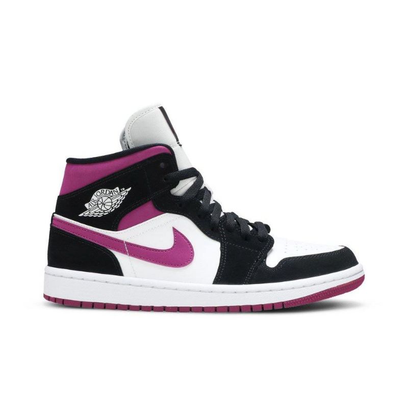 Air Jordan 1 Mid Musta Violetti Valkoinen Naisten Kengät