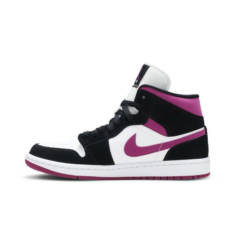 Air Jordan 1 Mid Musta Violetti Valkoinen Naisten Kengät
