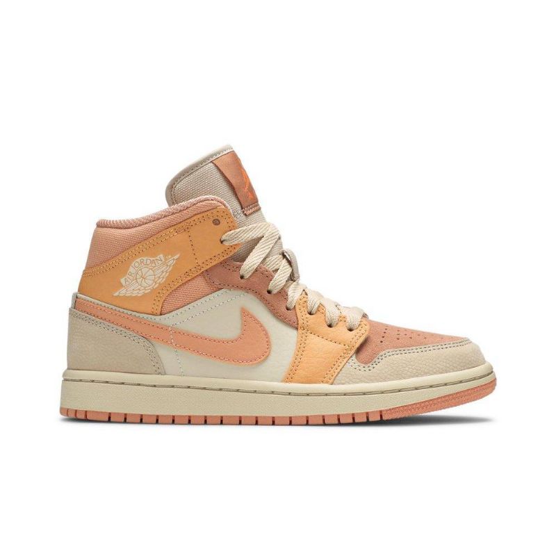 Air Jordan 1 Mid Oranssi Vaaleanpunainen Khaki Naisten Kengät