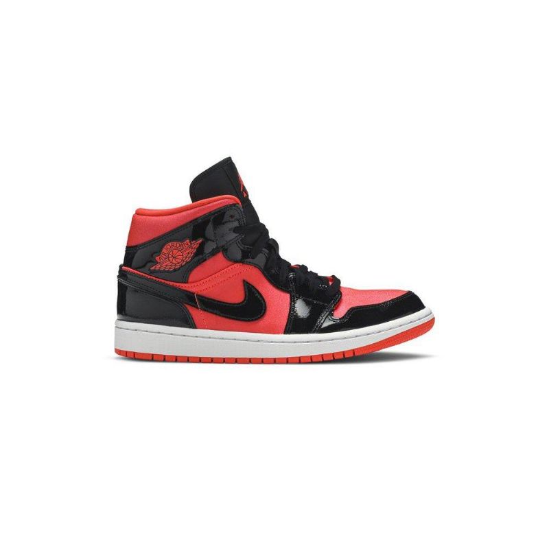 Air Jordan 1 Mid Punainen Musta Naisten Kengät