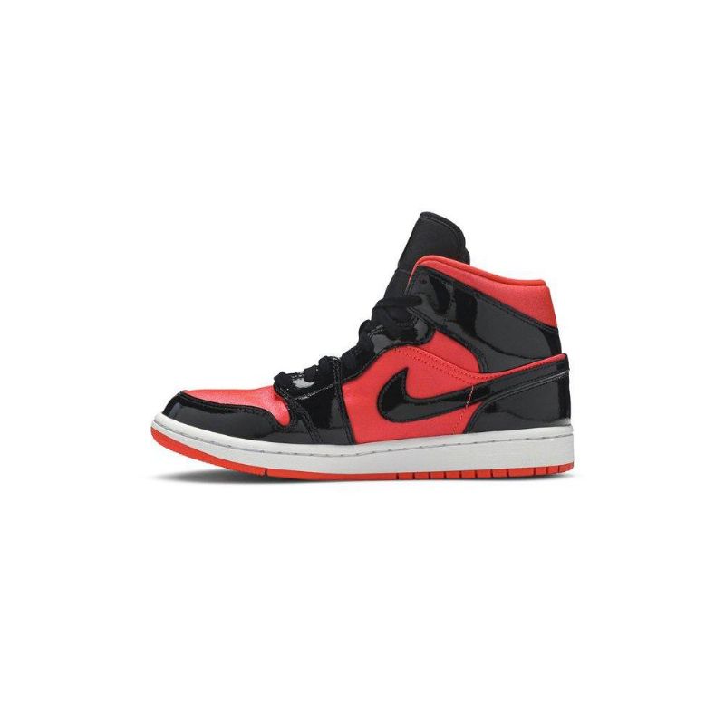 Air Jordan 1 Mid Punainen Musta Naisten Kengät