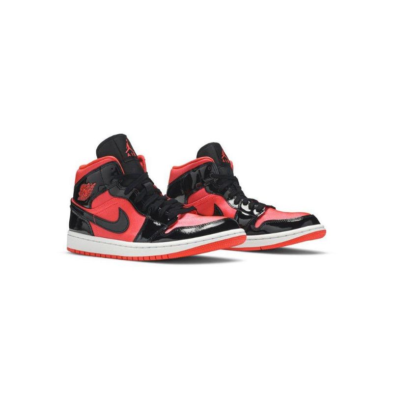 Air Jordan 1 Mid Punainen Musta Naisten Kengät