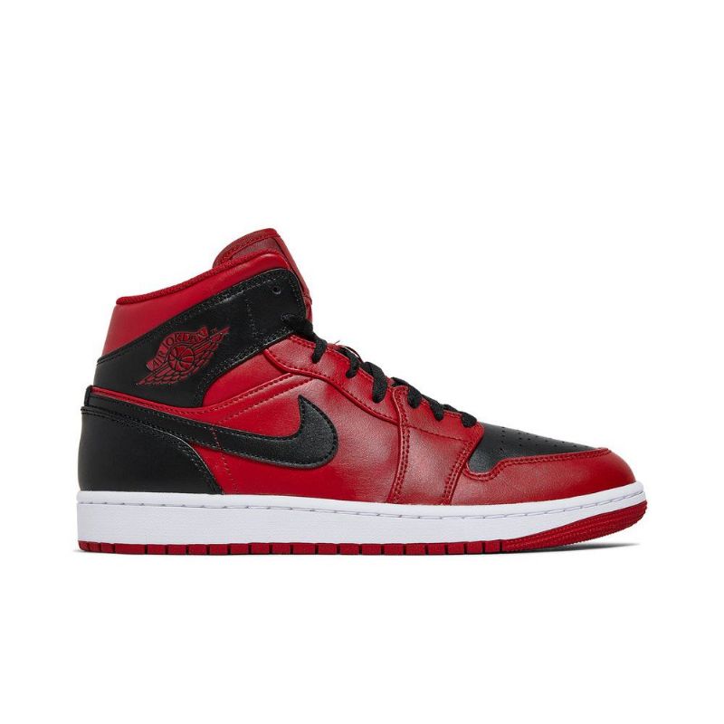 Air Jordan 1 Mid Punainen Musta Valkoinen Miesten Kengät