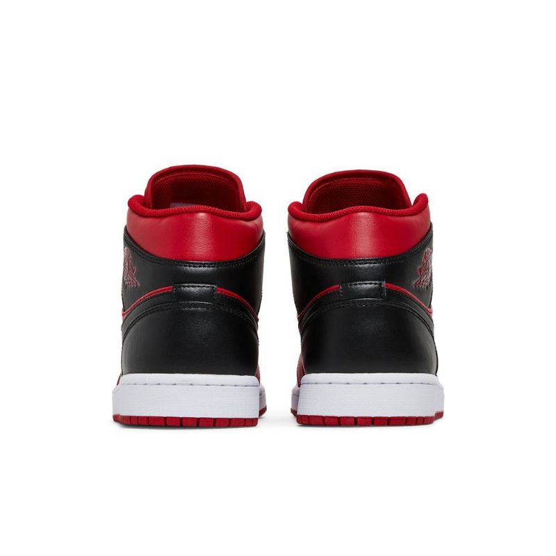 Air Jordan 1 Mid Punainen Musta Valkoinen Miesten Kengät