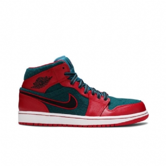 Air Jordan 1 Mid Punainen Sininen Musta Miesten Kengät