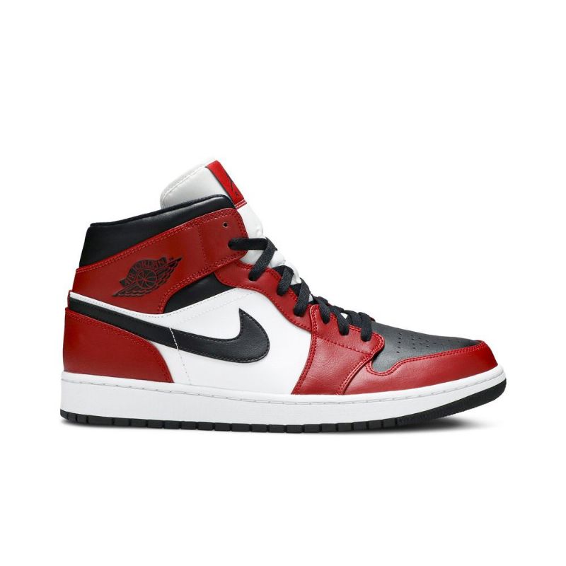 Air Jordan 1 Mid Punainen Valkoinen Musta Miesten Kengät