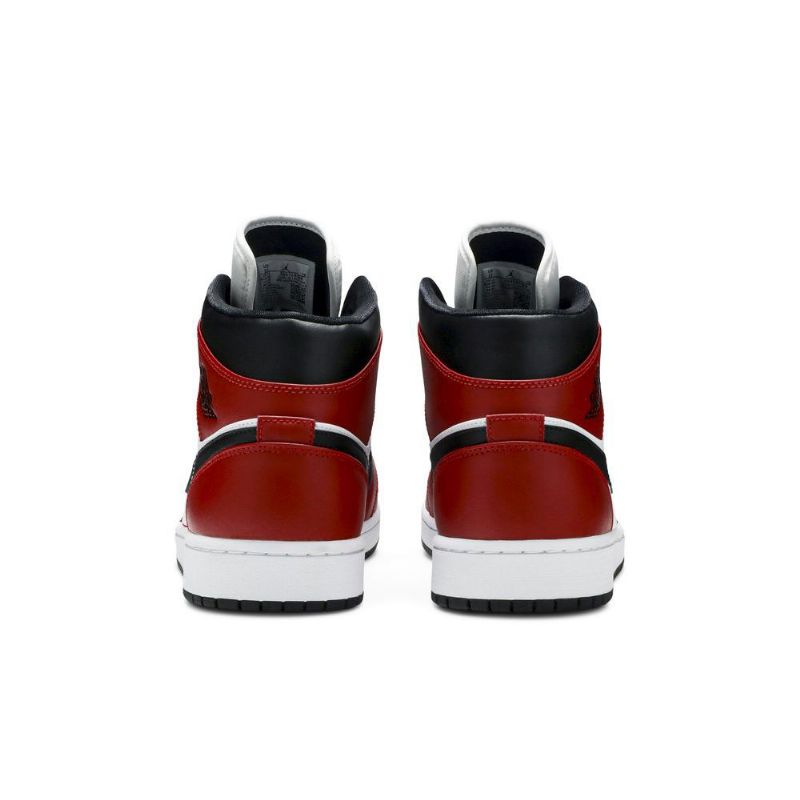 Air Jordan 1 Mid Punainen Valkoinen Musta Miesten Kengät