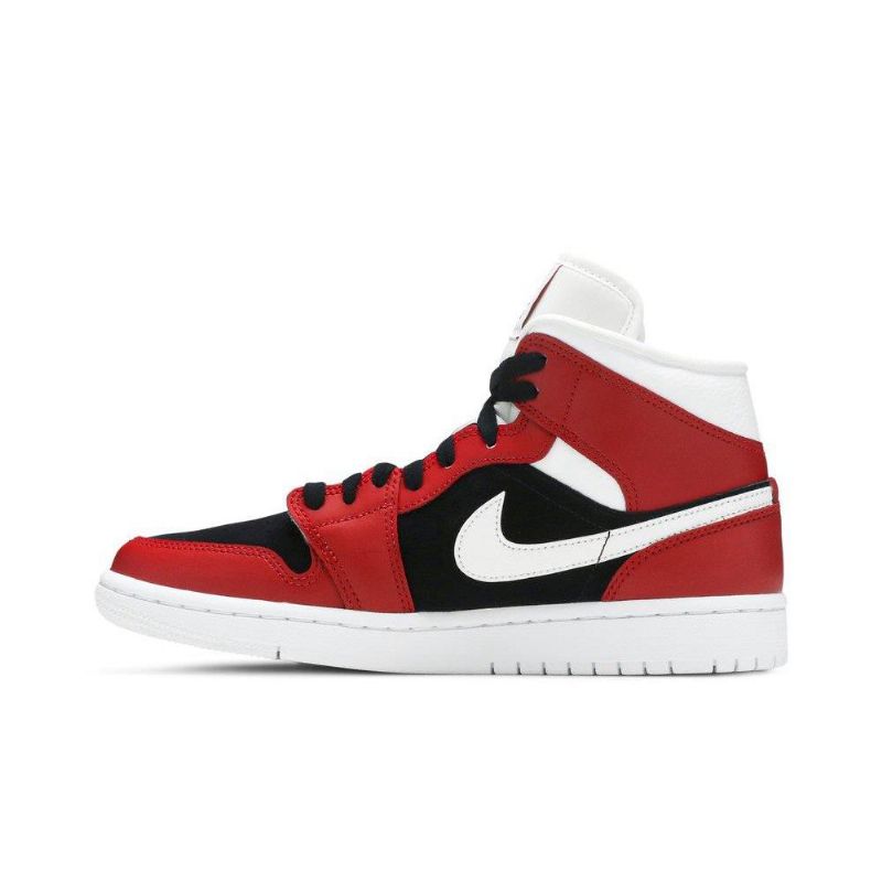 Air Jordan 1 Mid Punainen Valkoinen Mustat Naisten Kengät