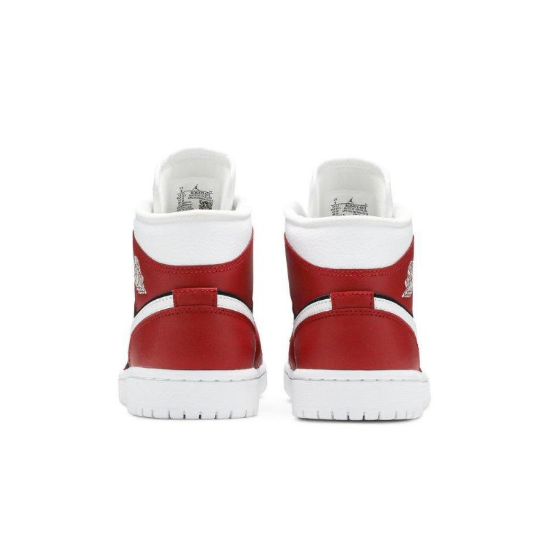 Air Jordan 1 Mid Punainen Valkoinen Mustat Naisten Kengät