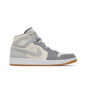 Air Jordan 1 Mid Se Beigenharmaat Miesten Kengät