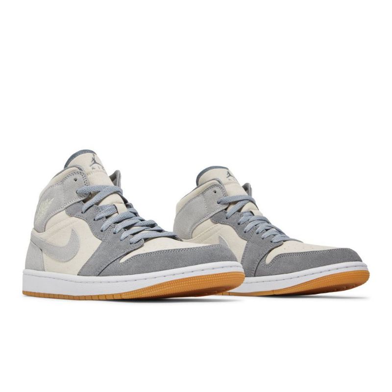 Air Jordan 1 Mid Se Beigenharmaat Miesten Kengät