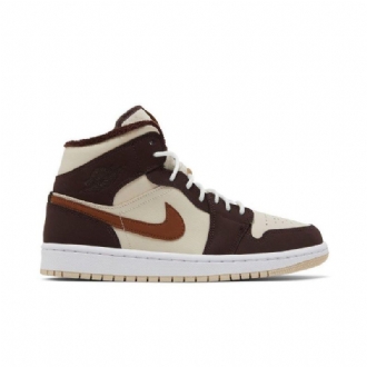 Air Jordan 1 Mid Se Beigenruskeat Naisten Kengät