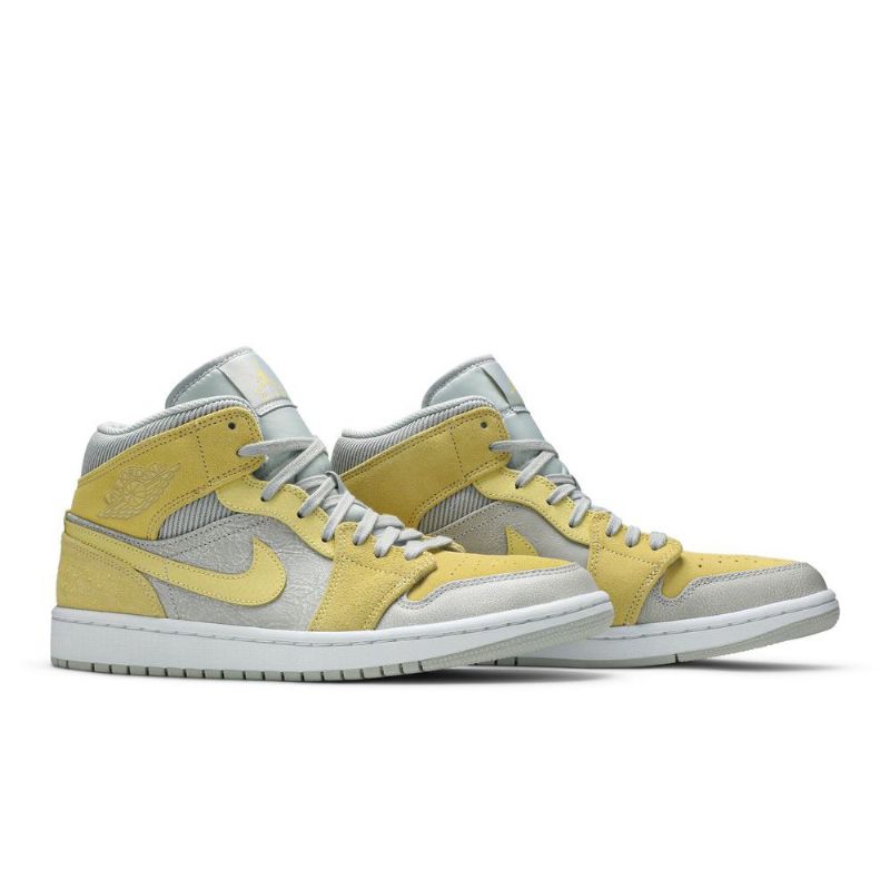 Air Jordan 1 Mid Se Harmaa Keltainen Miesten Kengät