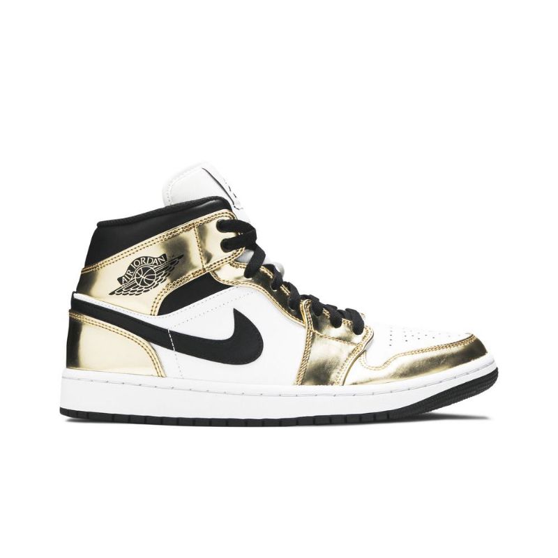 Air Jordan 1 Mid Se Kulta Mustavalkoiset Miesten Kengät