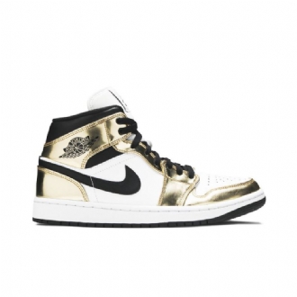 Air Jordan 1 Mid Se Kulta Mustavalkoiset Miesten Kengät