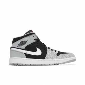Air Jordan 1 Mid Se Musta Harmaa Valkoinen Punainen Miesten Kengät