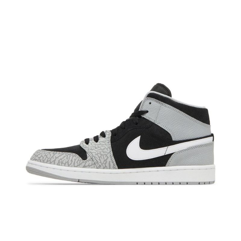 Air Jordan 1 Mid Se Musta Harmaa Valkoinen Punainen Miesten Kengät
