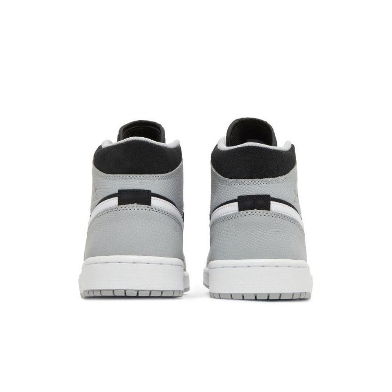 Air Jordan 1 Mid Se Musta Harmaa Valkoinen Punainen Miesten Kengät