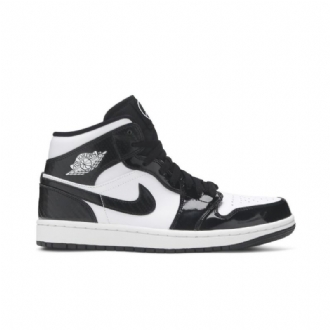 Air Jordan 1 Mid Se Mustavalkoiset Miesten Kengät